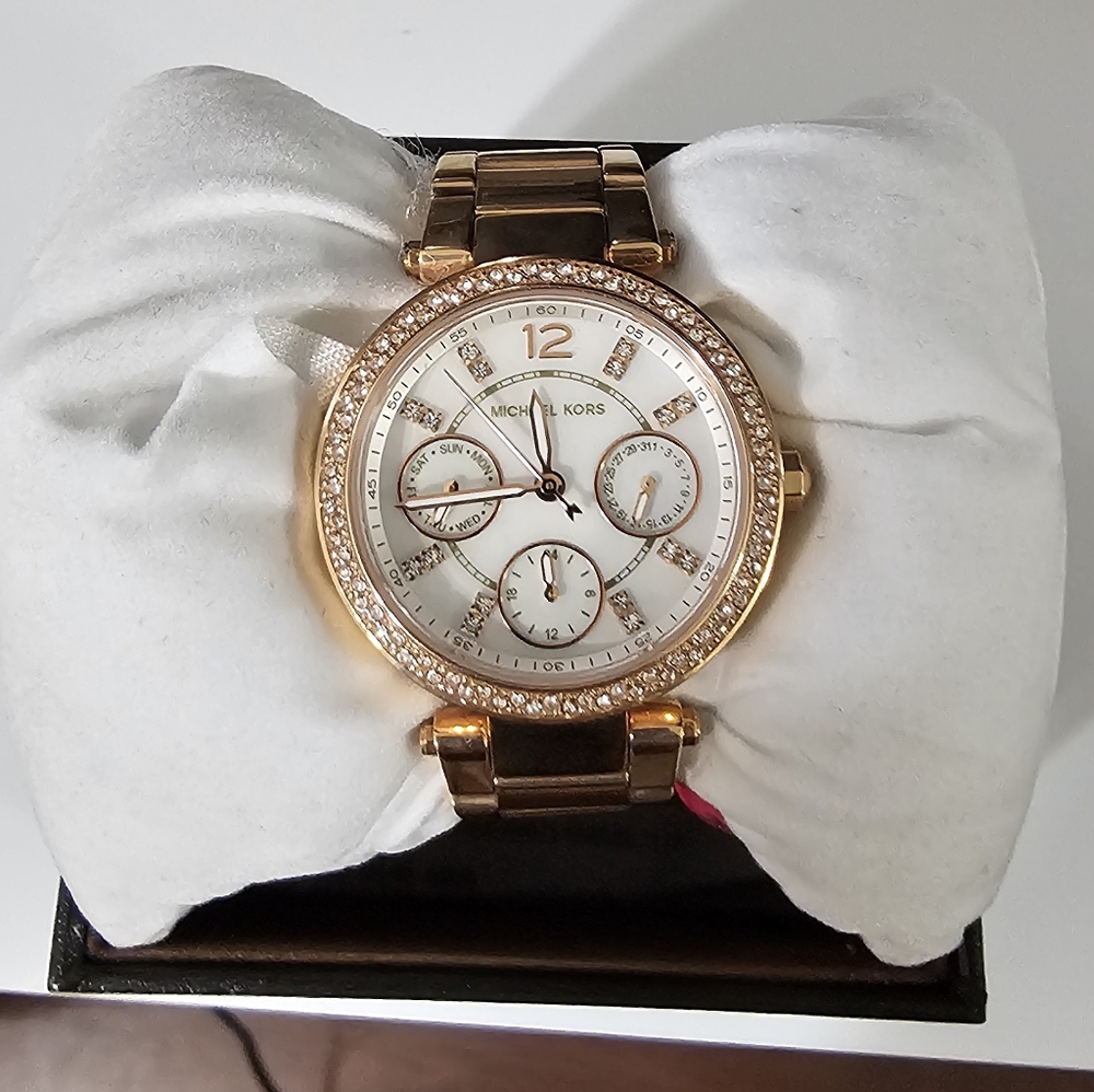 Michael Kors Rose Gold and White Women's Watch